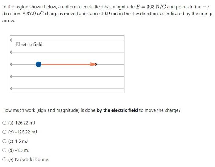 Solved In the region shown below, a uniform electric field | Chegg.com