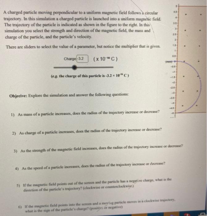 Solved . 3 A charged particle moving perpendicular to a | Chegg.com