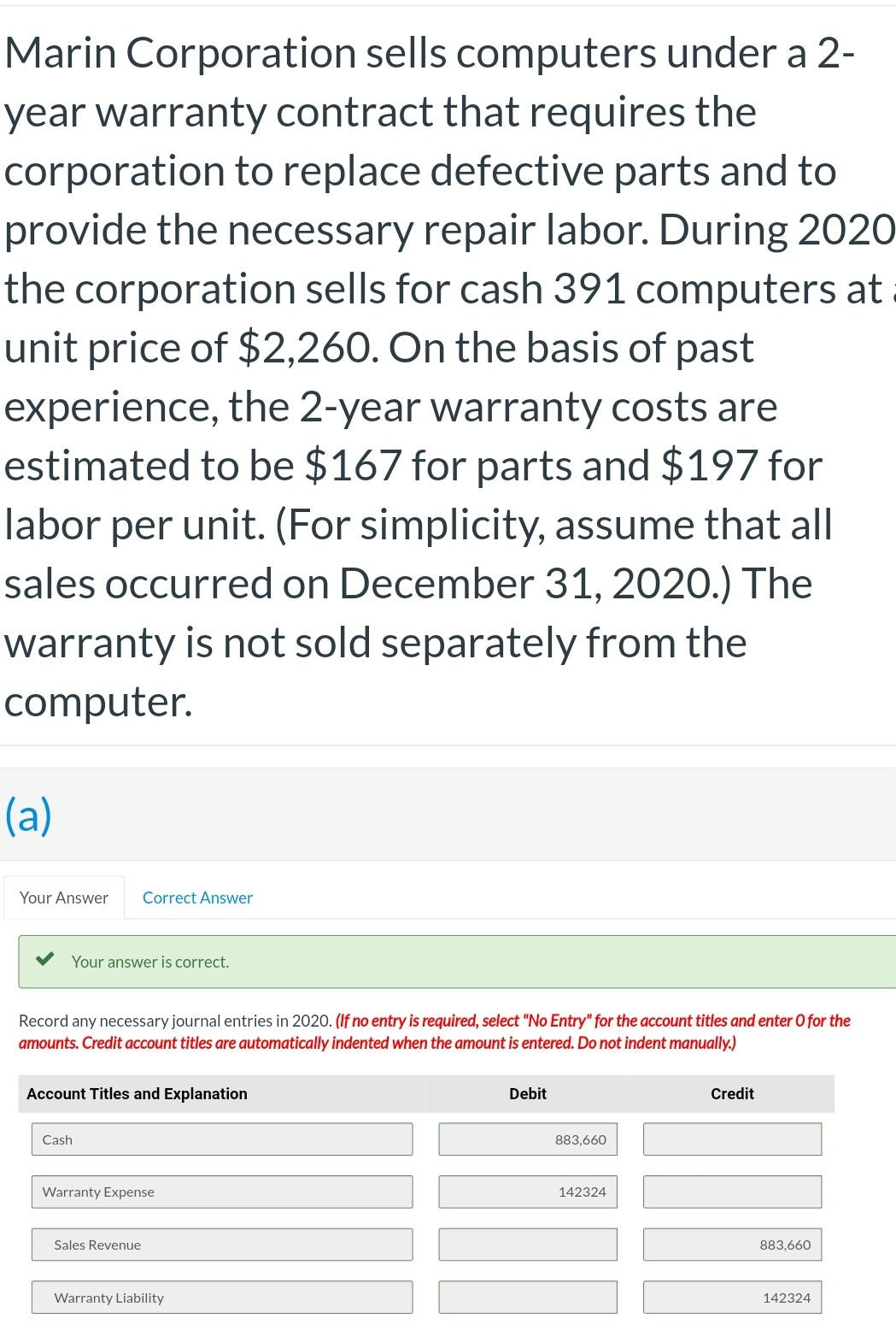 Solved Marin Corporation Sells Computers Under A 2 Year Chegg Com