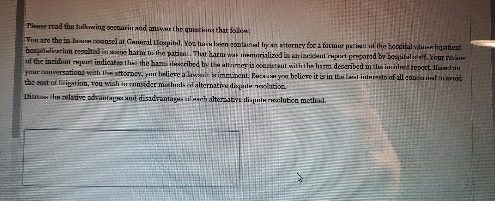 Solved Please read the following scenario and answer the | Chegg.com