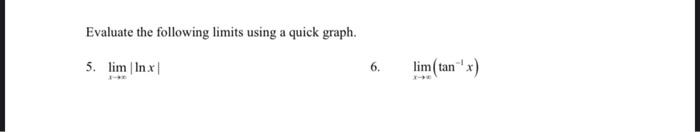 Solved Evaluate the following limits using a quick graph. 5. | Chegg.com