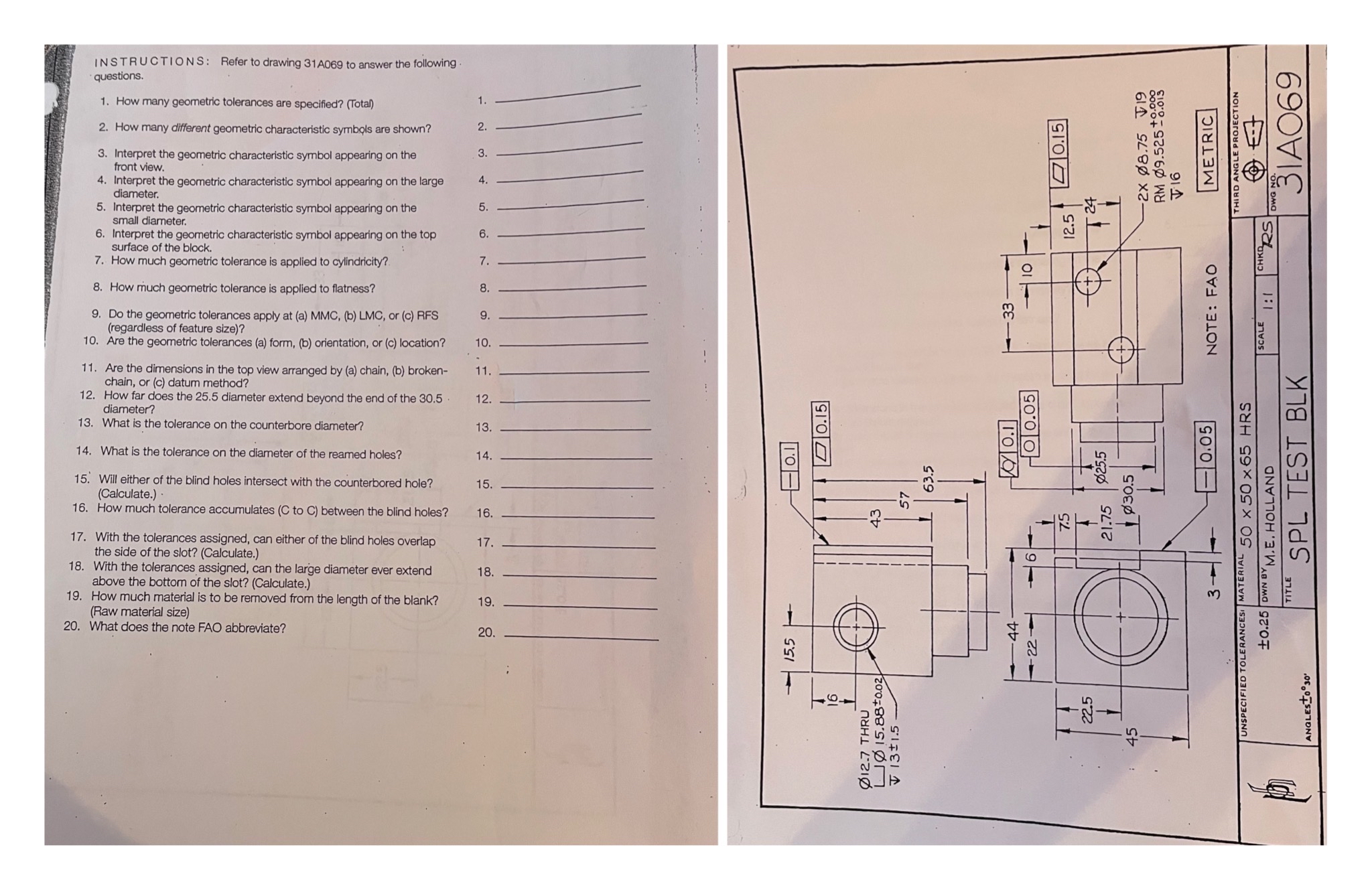 Solved INSTRUCTIONS: Refer to drawing 31 ﻿A069 ﻿to answer | Chegg.com