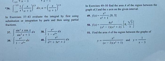 Solved -36. ∫−1/9−1/2x1(x+1x)1/3dx;u=(x+1x)1/3 In Exercises | Chegg.com