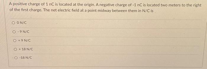 Solved A positive charge of 1nC is located at the origin. A | Chegg.com