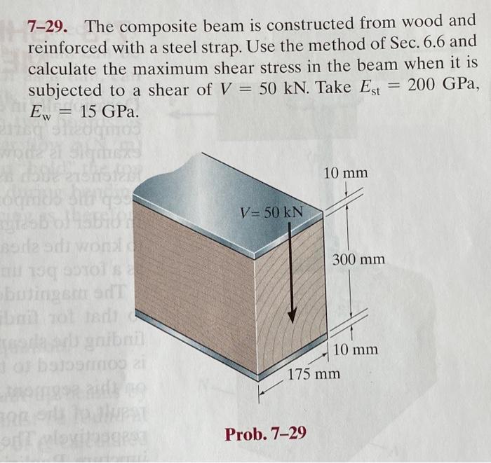 Solved 729. The composite beam is constructed from wood and