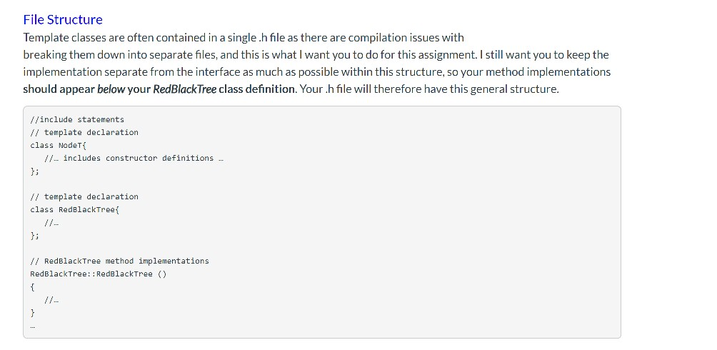 You are to implement and test a Red-black tree | Chegg.com