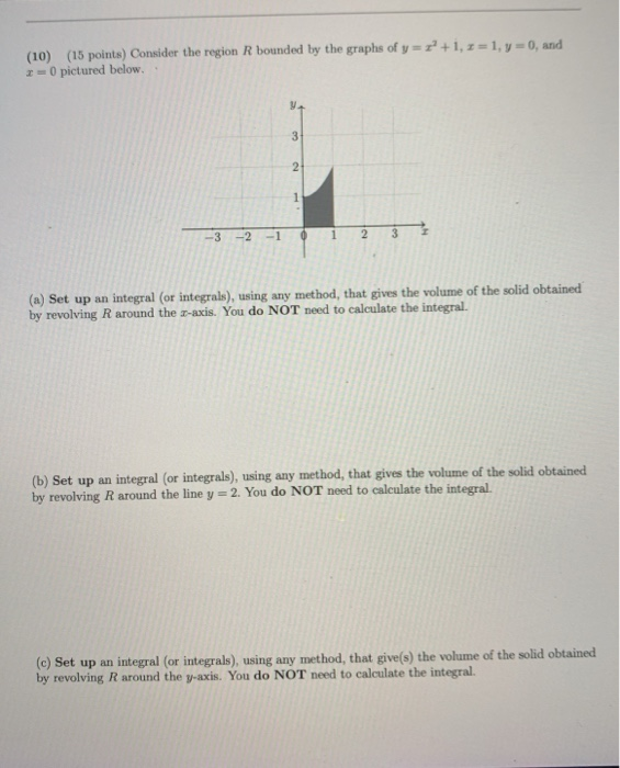 Solved (10) (15 points) Consider the region R bounded by the | Chegg.com