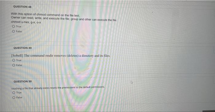 Solved QUESTION 48 With this option of chmod command on the | Chegg.com