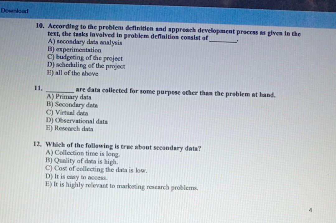 Solved 1. Marketing research involves all of the following | Chegg.com