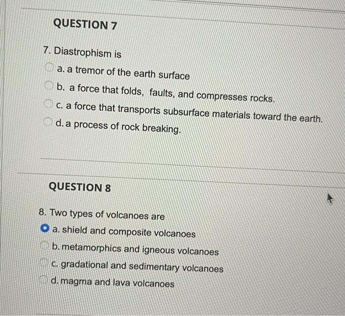 Solved 2. Geomorphology is the study of a. oceans b.