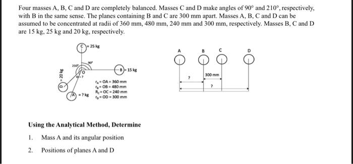 Solved Four Masses A, B, C And D Are Completely Balanced. | Chegg.com