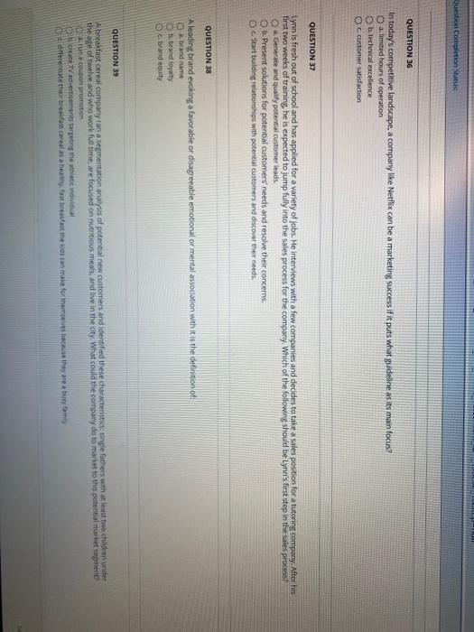 Solved Question Completion Status QUESTION 36 In today's | Chegg.com