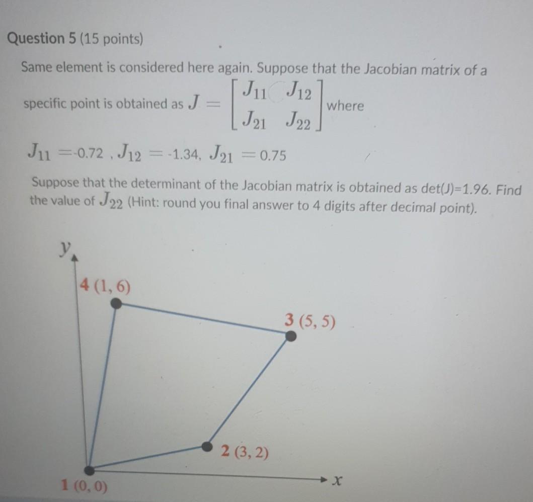 Solved Question 5 (15 points) Same element is considered | Chegg.com