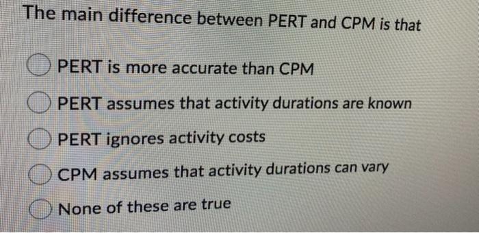 difference between pert & cpm