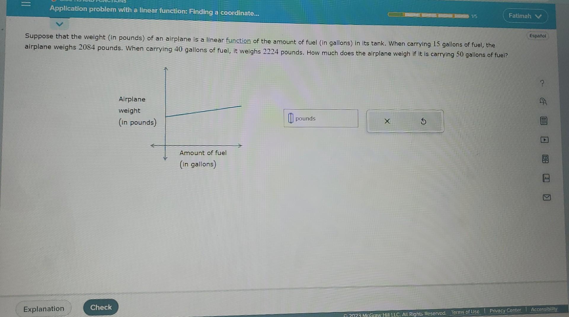 Solved Suppose that the weight (in pounds) of an airplane is