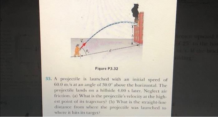 Solved A projectile is launched with an initial speed of | Chegg.com