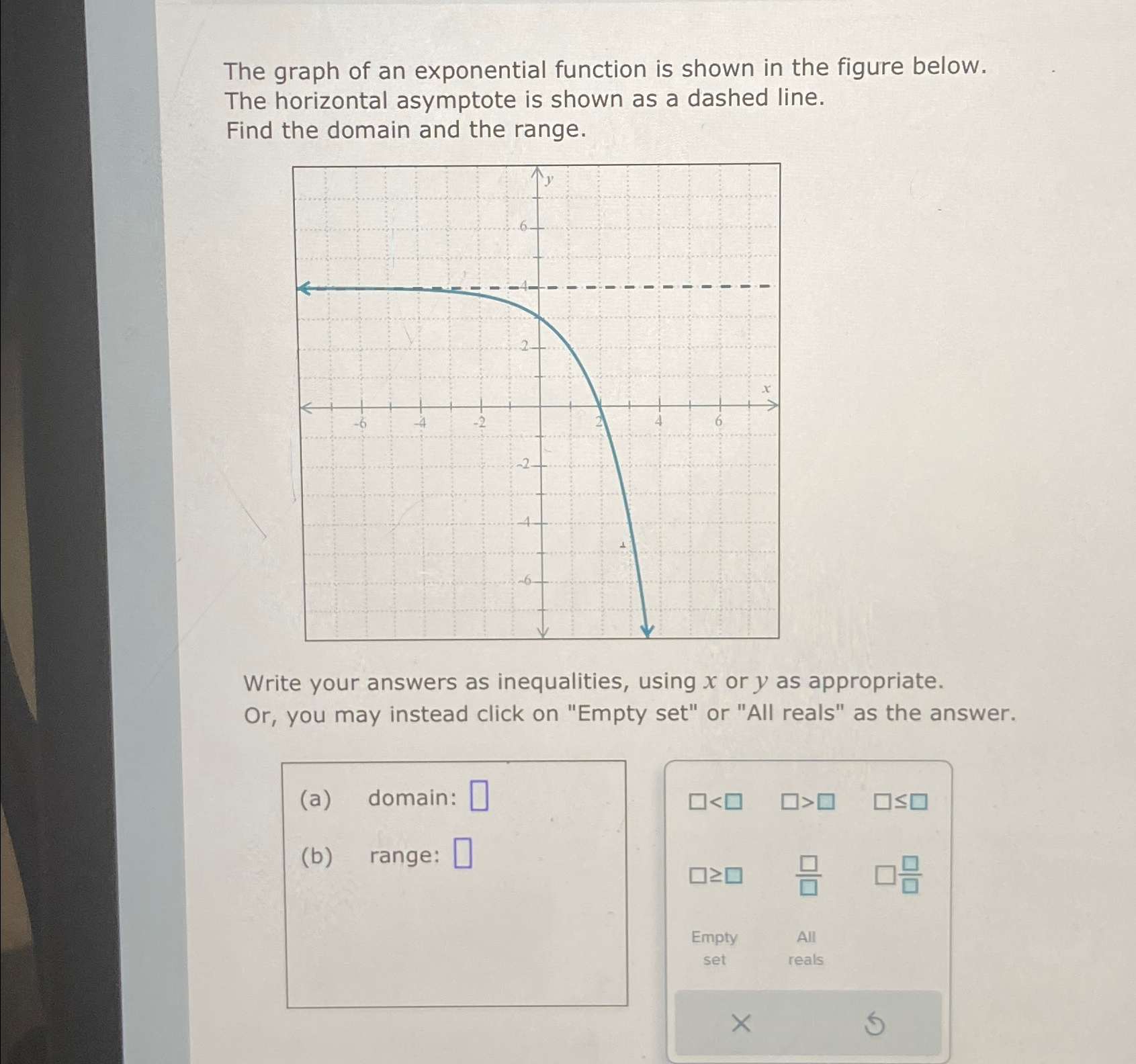 Solved The graph of an exponential function is shown in the | Chegg.com