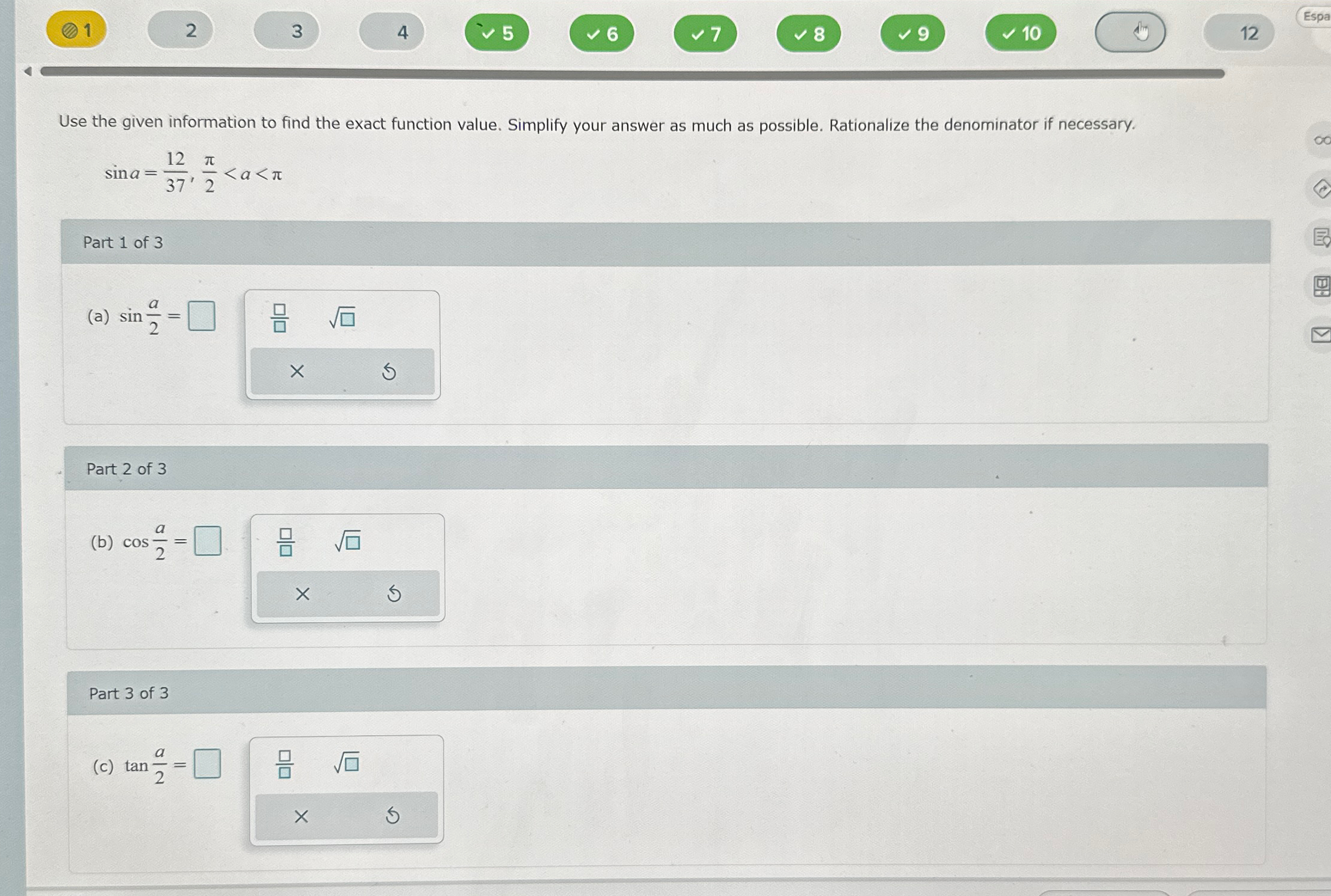 Solved Use the given information to find the exact function | Chegg.com