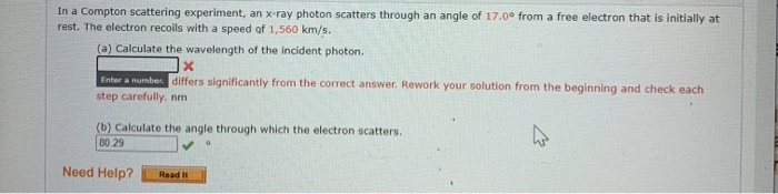 Solved In a Compton scattering experiment, an x-ray photon | Chegg.com