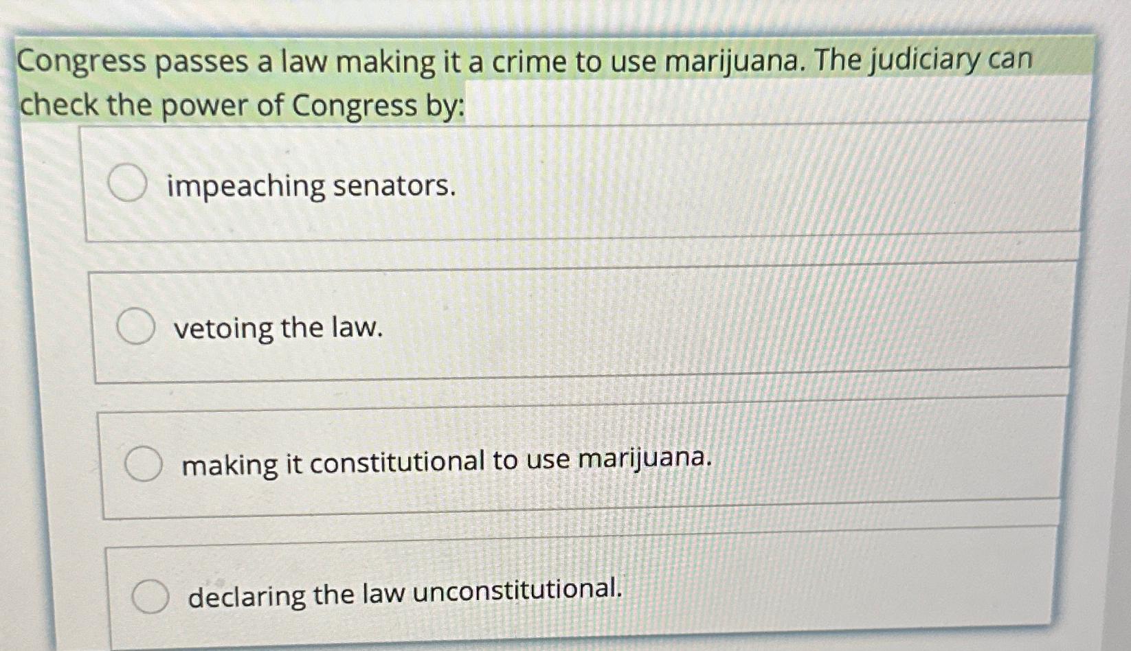 The power to declare an act of congress hot sale unconstitutional