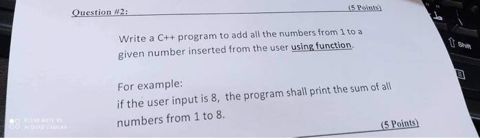 Solved Write a C++ program to add all the numbers from 1 to | Chegg.com