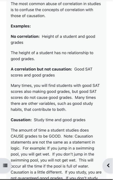 Solved The most common abuse of correlation in studies is to | Chegg.com