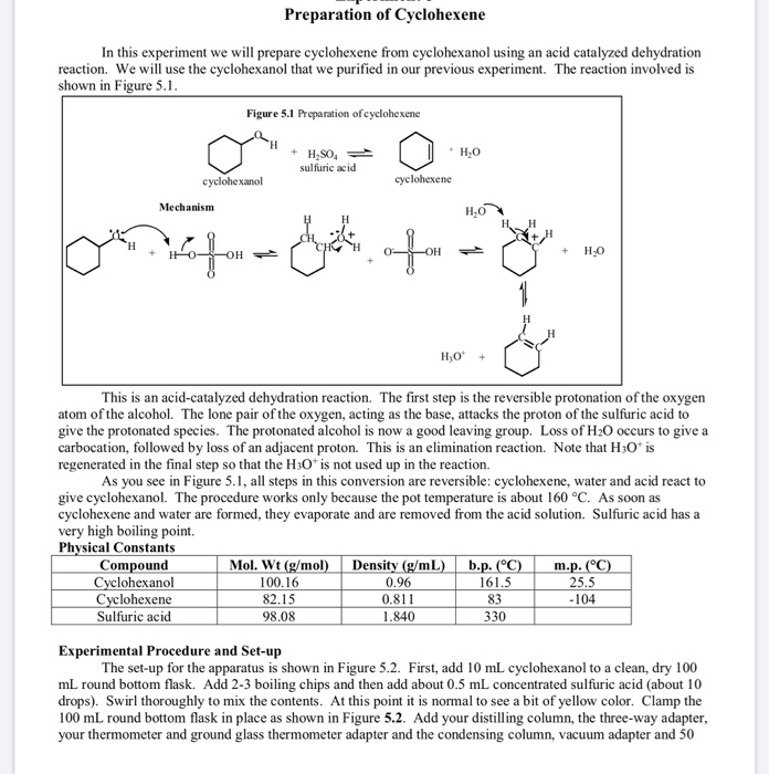 synthesis of cyclohexene from cyclohexanol