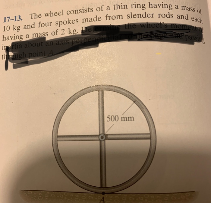 Solved Determine the wheel's mass moment of inertia about an