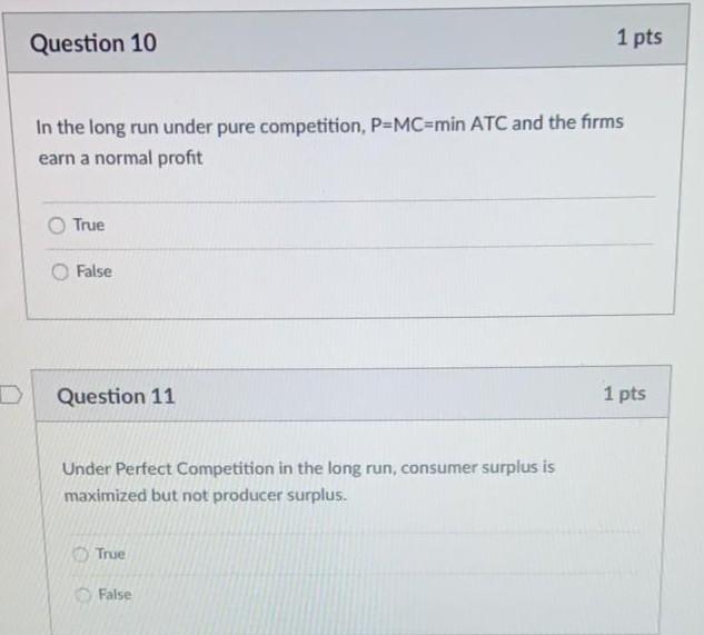 Solved Question 8 1 pts In the long run, both allocative and | Chegg.com