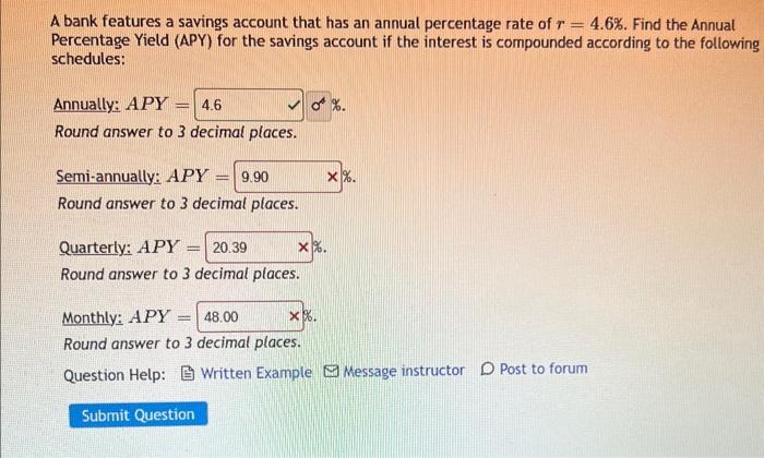 Solved A Bank Features A Savings Account That Has An Annual | Chegg.com