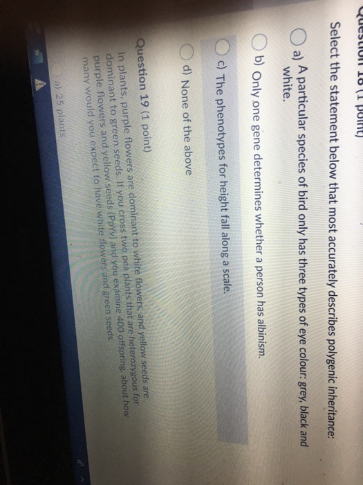 Solved Questiul 10 (1 point) Select the statement below that | Chegg.com