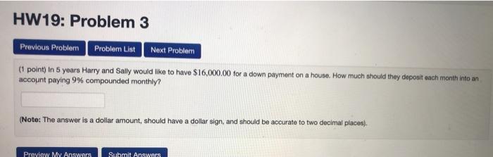 Solved HW19: Problem 3 Previous Probler Problem List Next | Chegg.com