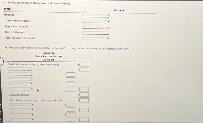 Solved a. Identify the errors in the above bank | Chegg.com