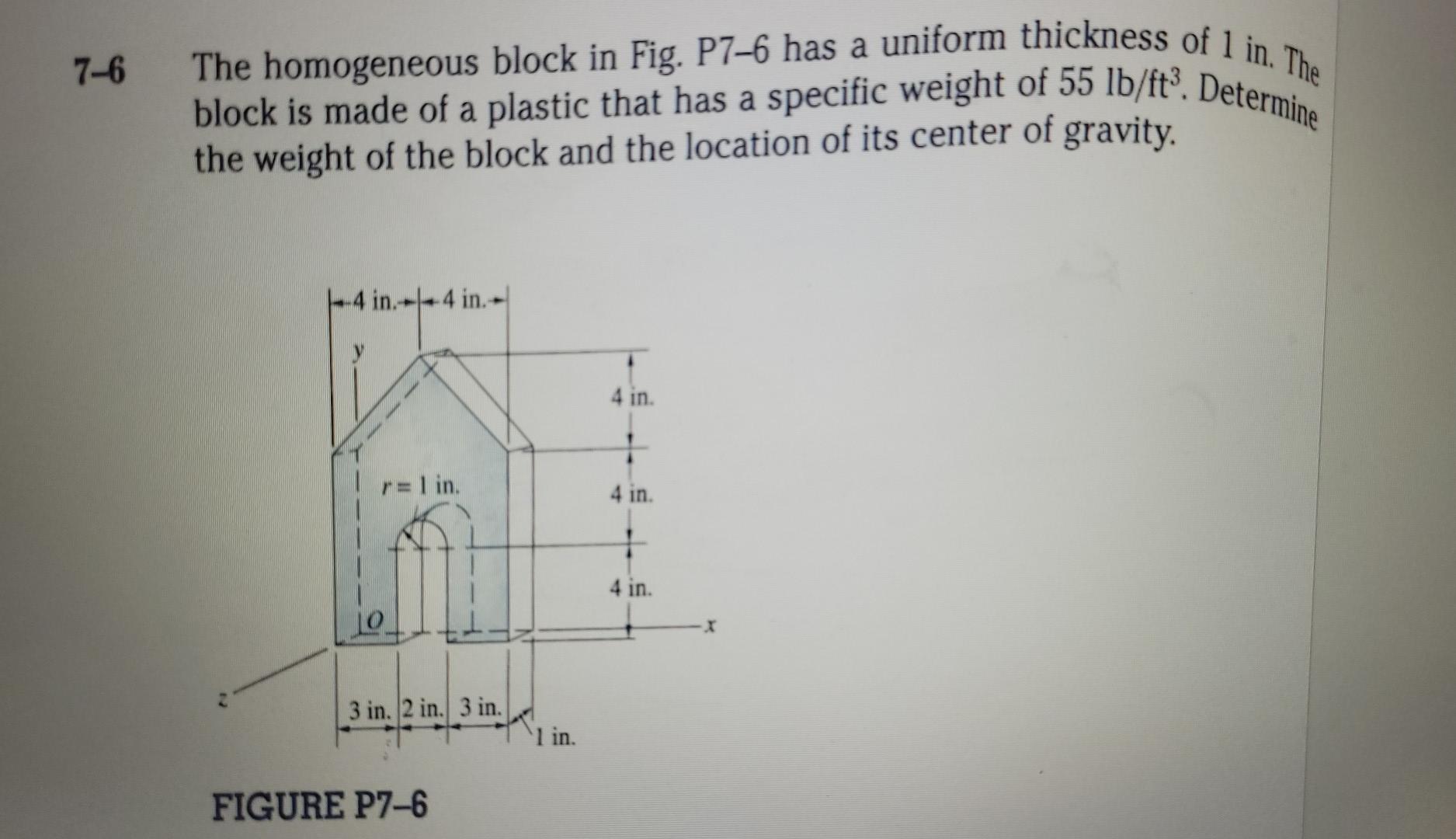 Solved 7-6 The homogeneous block in Fig. P7-6 has a uniform | Chegg.com