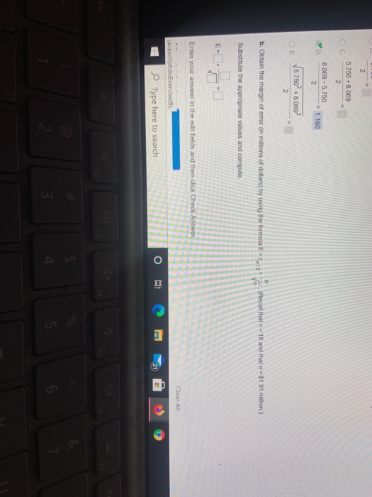 solved font (6) 7. type Solved 2 5.750 +8.069 2 D 8.069 -5.750 - 1.160 2 15.7502 | Chegg.com