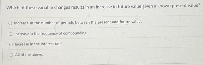 Solved Which of these variable changes results in an | Chegg.com
