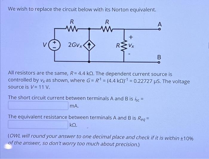 Solved We wish to replace the circuit below with its Norton | Chegg.com