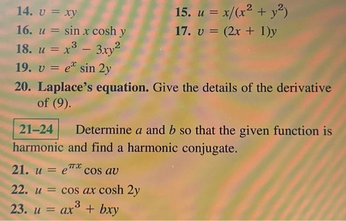 Solved HARMONIC FUNCTIONS Are The Following Functions | Chegg.com