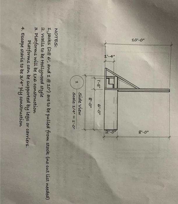 (2) Stair, side Scale: ±2∗=1−0∗ 1. Sletch the framing | Chegg.com