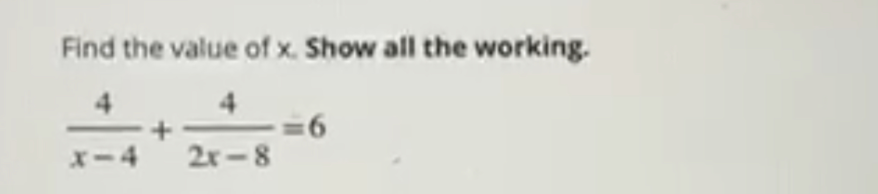 Solved Find the value of x. ﻿Show all the | Chegg.com