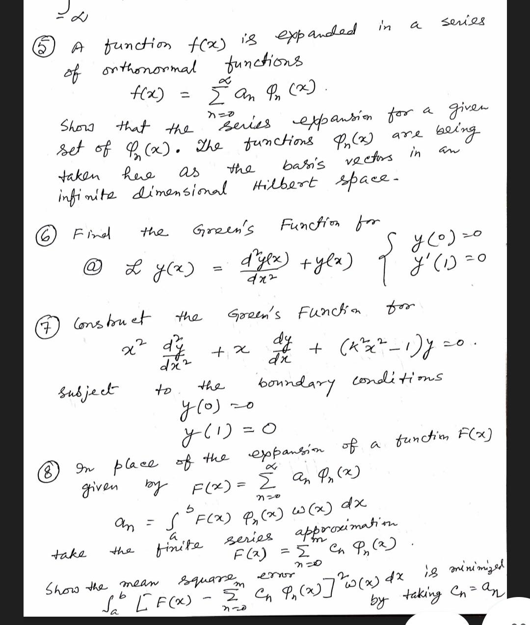 Solved (2) A function f(x) is expanded in a series of | Chegg.com