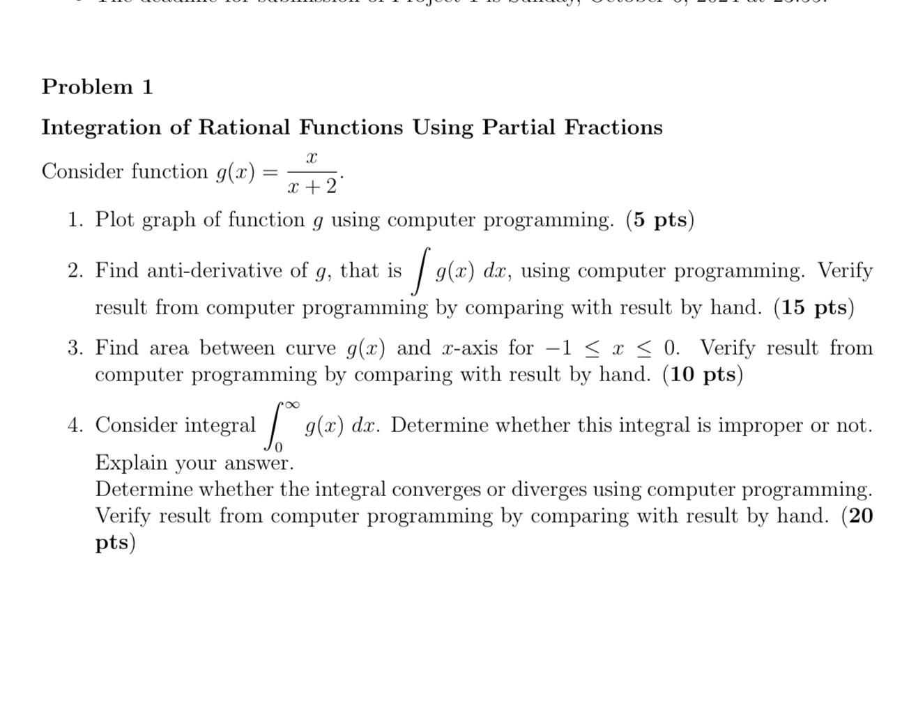Problem 1Integration of Rational Functions Using | Chegg.com