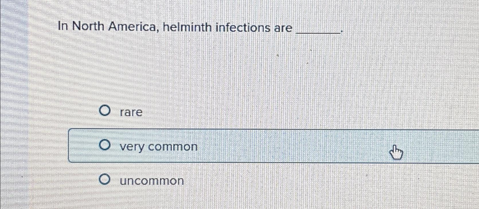 Solved In North America, Helminth Infections Arerarevery | Chegg.com