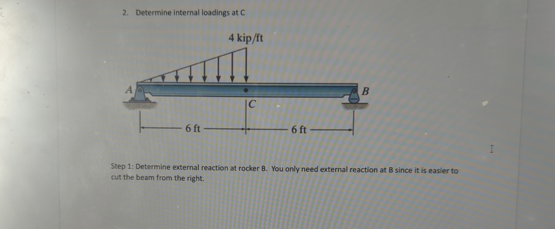Solved Determine internal loadings at CStep 1: Determine | Chegg.com
