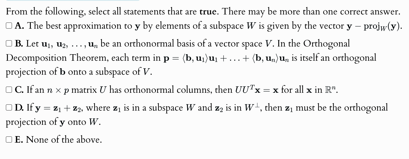 Solved From the following, select all statements that are | Chegg.com