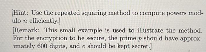 Solved Let p be a prime and e an integer such that 1 | Chegg.com