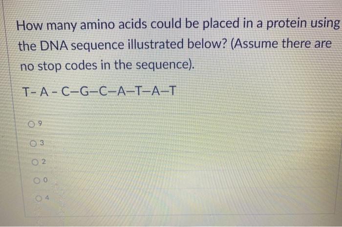 Solved How many amino acids could be placed in a protein | Chegg.com