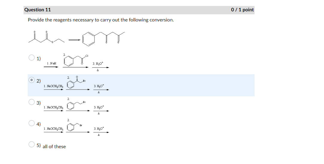 Solved Question 11Provide the reagents necessary to carry | Chegg.com