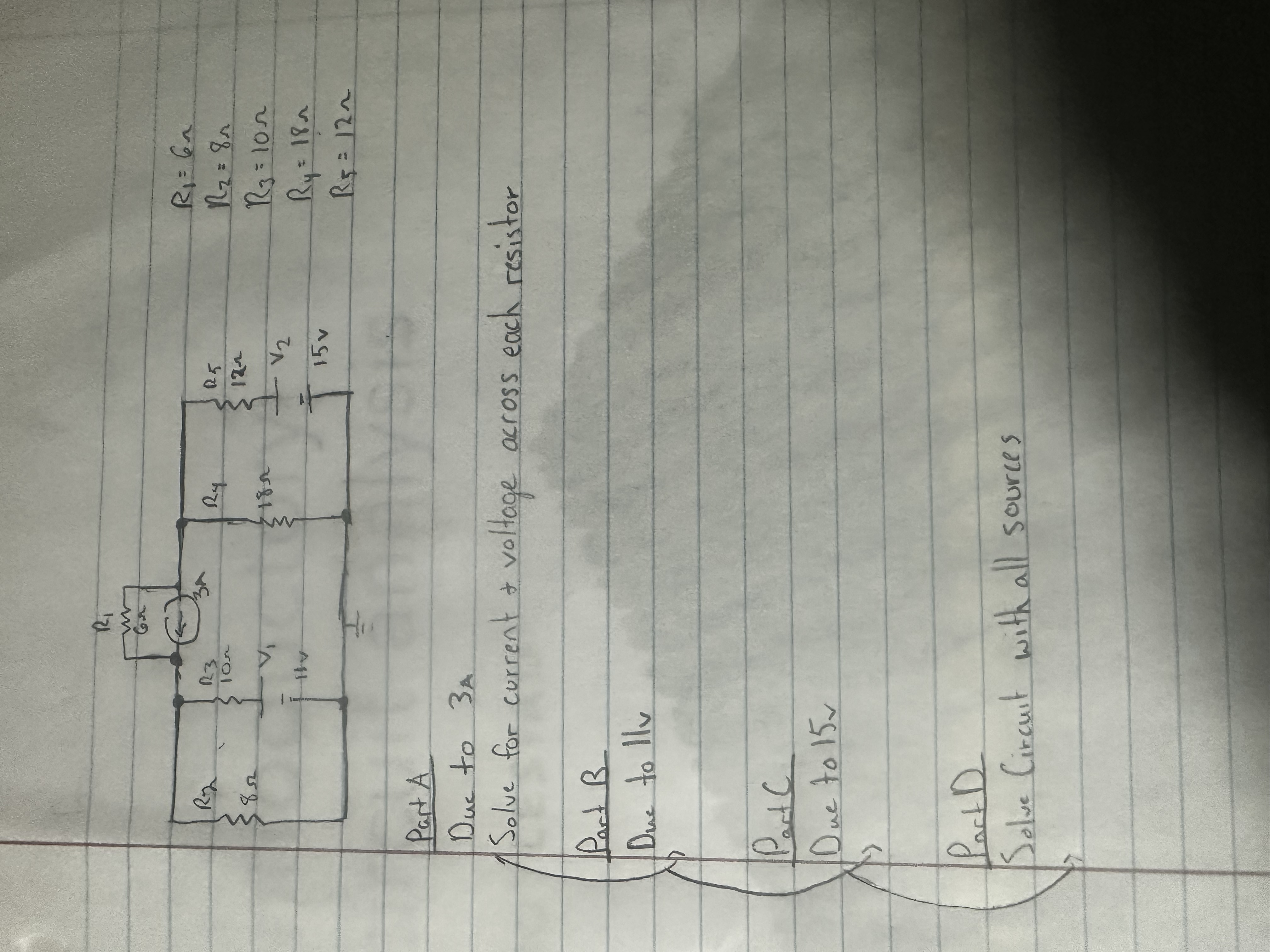 Solved Part ADue to 3ASolve for current and voltage across | Chegg.com