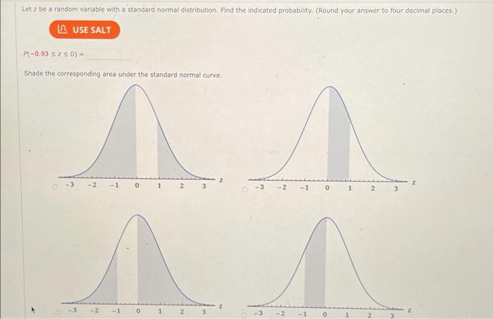 Solved Let z be a random variable with a standard normal | Chegg.com